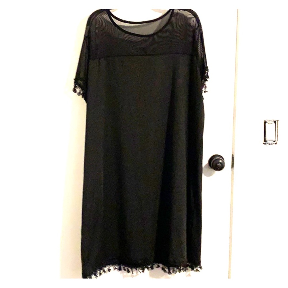 Black net and tassel dress